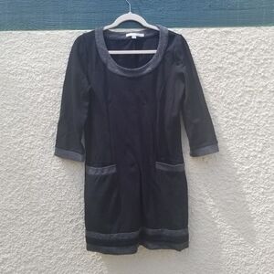 knee length dresses for ladies Arabella Linen Blend Dress-Navy Gingham main image 0